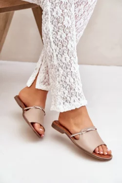 Odiniai sandalai tamsiai smėlio spalvos Lewski Shoes 3047