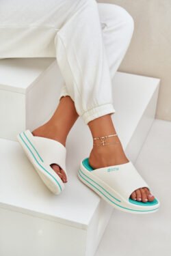 Moteriški platforminiai šlepetės „Big Star“ NN274A038 Balta-mėta