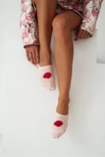 Moteriškos medvilninės mikro kojinės Rožinė persikų