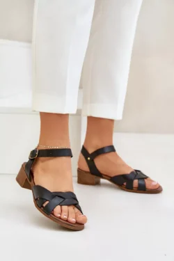 Odos sandalai su subtiliais kulnais Zazoo 40372 Juodi