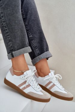 Zazoo N1068 odiniai žemi sportiniai bateliai moterims, smėlio spalvos