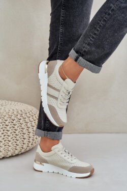 Moteriski odiniai platforminiai kedai "Gatira" smėlio spalvos