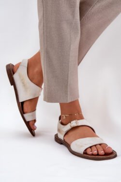 Moteriškos odinės basutės Zazoo 3014 "Distressed Gold"