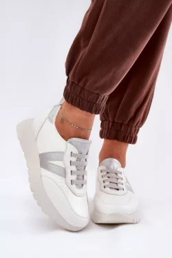 Moteriški sportiniai bateliai ant platformos Vinceza 58510 balta