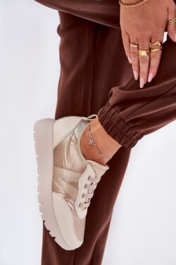 Moteriški sportiniai bateliai ant platformos Vinceza 58510 Auksiniai