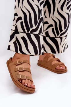 Moteriškos basutės su dirželiais ir sagtimis Camel Uliri