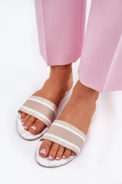 Raštuotos moteriškos basutės "Leysi" smėlio spalvos