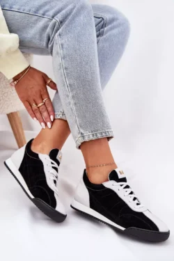 Moterų odiniai sportiniai bateliai "Laura Messi" 2935 Juodi