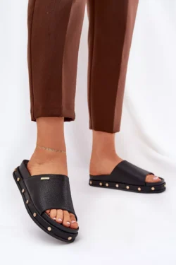 Moteriški platforminiai sandalai su kniedėmis Big Star RR274214 Juodi