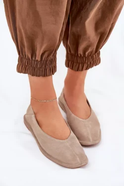Suediniai moteriški balerinų bateliai Big Star RR274082 Beige