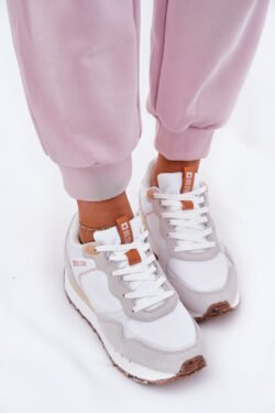 Zomšiniai lengvi moteriški sportiniai bateliai Big Star RR274235 HI-POLY SYSTEM smėlio spalvos