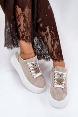 Platforminiai batai su lokio atspaudu S.Barski BF51-014 Beige