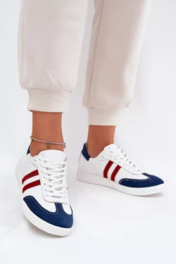 Zazoo N1068 Odos Laisvalaikio Bateliai Moterims Balti-Tamsiai Mėlyni