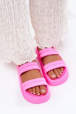 S.Barski ZK51-001 Fuchsia lengvi moteriški "putplasčio" tipo sandalai su platforma