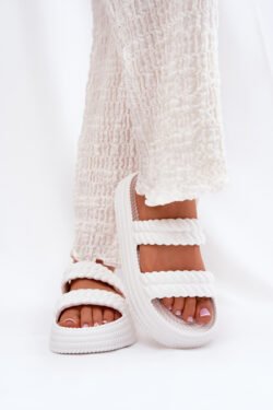 S.Barski ZK51-001 Balti putų lengvieji moteriški platforminiai sandalai