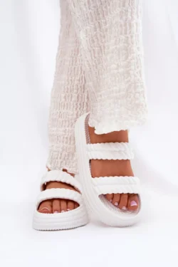 S.Barski ZK51-001 Balti putų lengvieji moteriški platforminiai sandalai