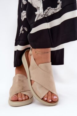 Moteriškos basutės pagamintos iš ekoodosios odos, auksinės spalvos, Tosmelia