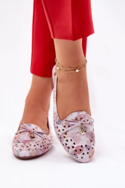 Atviru kulnu margaspalviai baleto bateliai su išpjovomis Navinnia