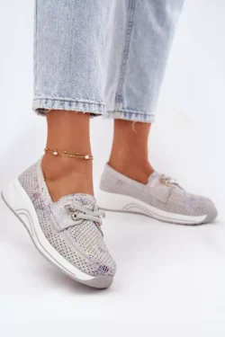 Zomšiniai batai iš natūralios odos ant platformos Artiker 56C2104 Pilka