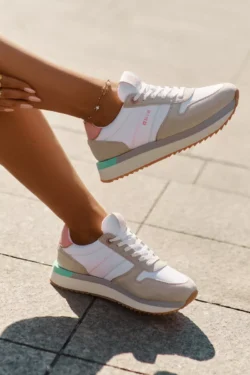 Suediniai moteriški "Big Star" kedai RR274A047 HI-POLY SYSTEM smėlio-baltos spalvos