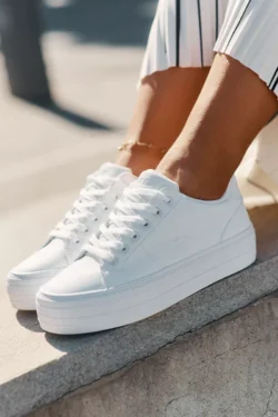 Eco odinės moteriškos platformos sportbačiai Big Star RR274298 balti