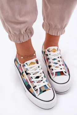 Raštuoti moteriški „Lee Cooper“ sportbačiai su platforma LCW-25-31-3441L, daugiaspalviai