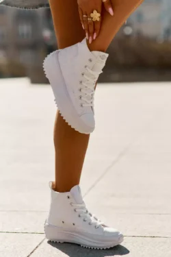 Aukštos moteriškos sportbačiai Lee Cooper LCW-25-31-3461L Balti