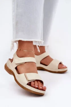 Patogūs moteriški sandalai su lipduku, auksiniai Iphiope