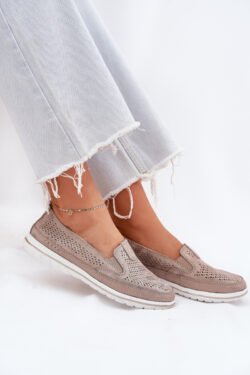 Suede Slip-on batai Smėlio spalva-Auksas Inez