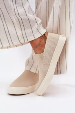 Moteriški slip-on aulinukai Big Star RR274721 smėlio spalvos