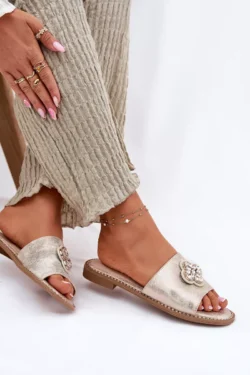 Moterims skirti sandalai su dekoratyviniu elementu S.Barski KV51-087 Gold