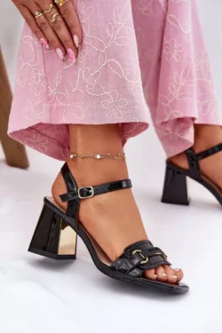 Odos rašalo moteriški aukštakulniai sandalai juodi Mevonelle