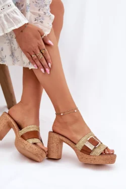 Zazoo 40459 Moteriškos odinės basutės su sagtimi ir pynimu, rudos