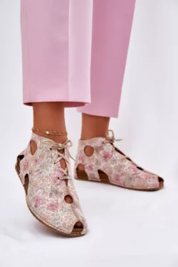 Raukštėtos odos aulinukai "Maciejka" 03426-48 Smėlio spalvos