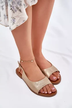 Moteriški sandalai ant plokščio kulno Golden Weanise