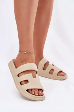 Dimelle Moteriškos šlepetės smėlio spalvos