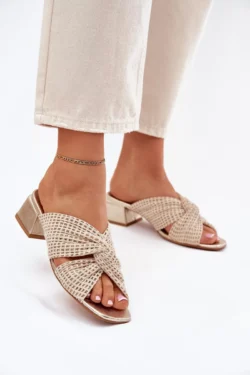 Moteriškos platformos basutės Maciejka 06955-25 Smėlio-Auksinės