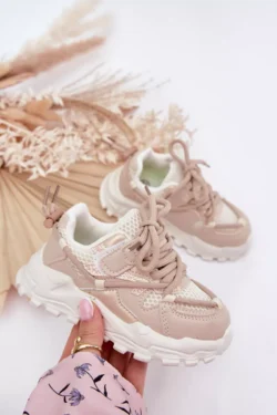 Vaikiški sportiniai bateliai "Sneakers" smėlinės spalvos "Tilvianea"