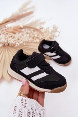 Vaikiški sportiniai bateliai su lipduku, juodi Viona