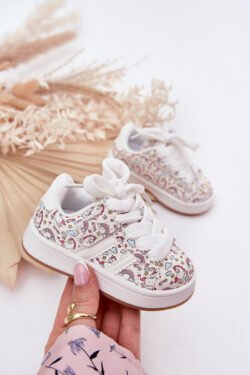 Merginos sportiniai bateliai su vienaragio motyvu balti Ilana