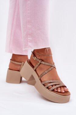 Moteriškos odinės basutės "Maciejka" 06990-25 auksinės