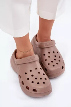 Moterims skirti putplasčio sandalai ant masyvaus pado Big Star RR274A121 Tamsiai smėlio spalvos