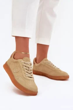 Moteriški zomšiniai sportbačiai Big Star RR274849 HI-POLY SYSTEM Smėlio spalvos