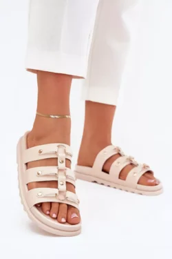 Moteriškos basutės su dirželiais, šviesiai smėlio spalvos Pasiriela