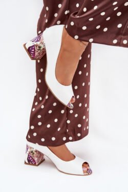 Odiniai bateliai su dekoratyviu kulnu Lewski Shoes 2608/K balti