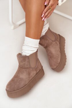 Moteriški sniego batai su elastinės intarpą Chaki Kiora