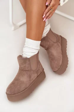 Moteriški sniego batai su elastinės intarpą Chaki Kiora