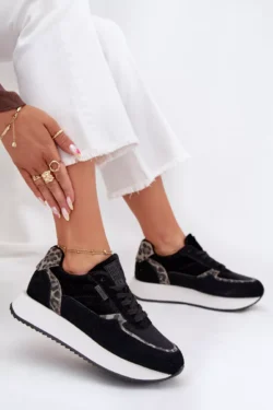 Moteris "Suede" sportbačiai Big Star OO274A312 HI-POLY SYSTEM Black Panther