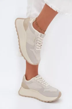 Šilti moteriški platforminiai batai Big Star SS274008 HI-POLY SYSTEM, šviesiai smėliniai