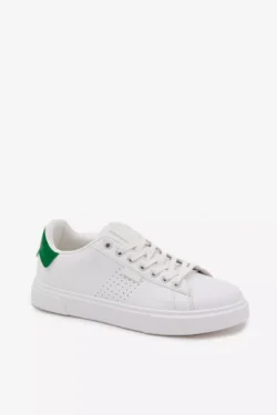 Vyriški BIG STAR SHOES ekologiškos odos sportiniai bateliai OO174116 balti-žali